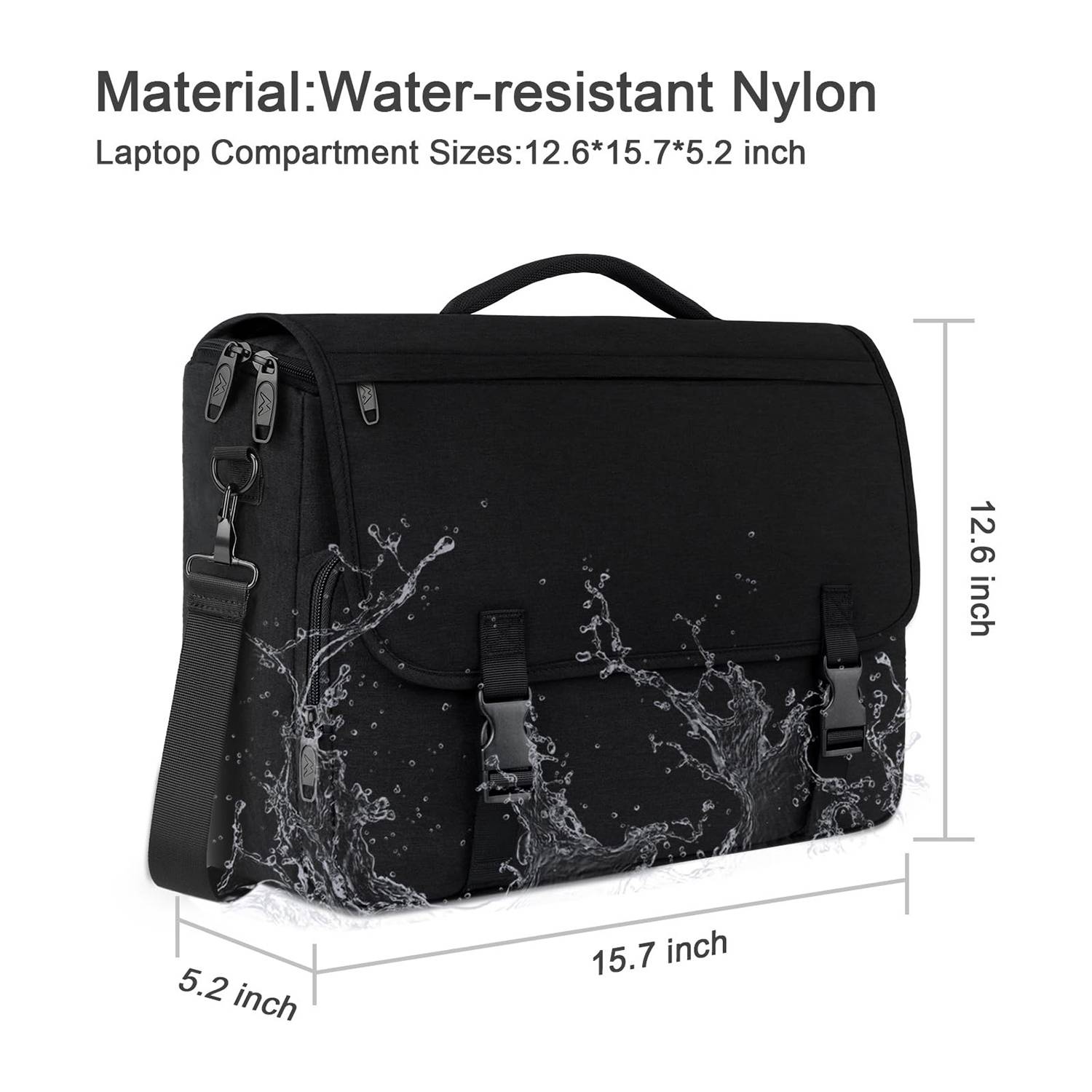 Water Resistant Messenger Bag 12