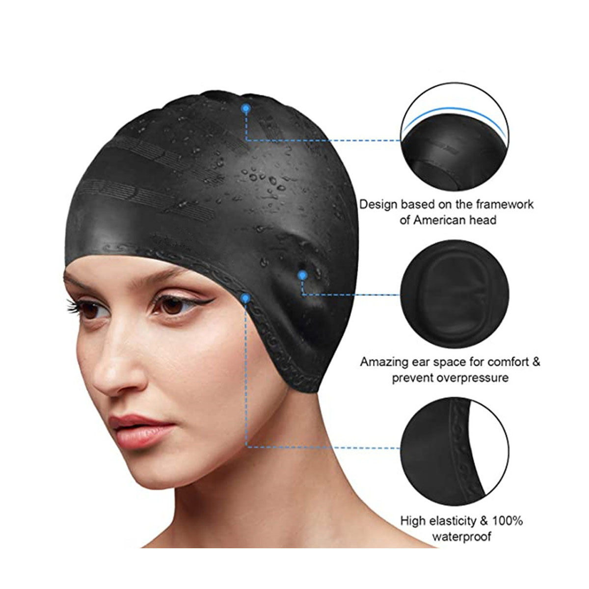 Silicone Ear Protection Swim Caps 7