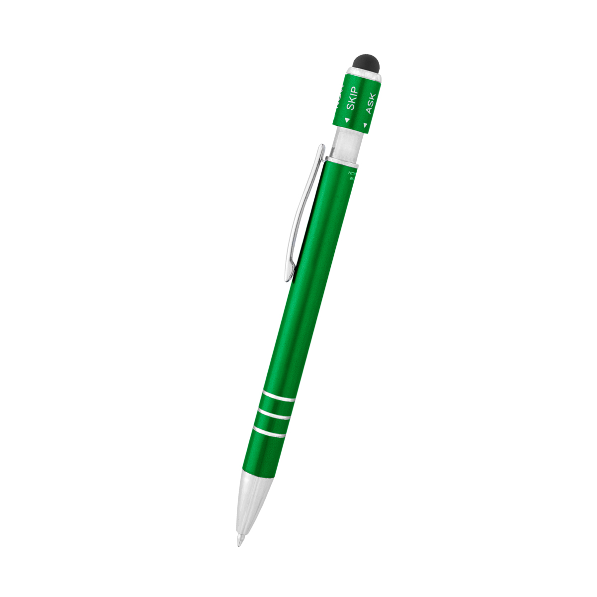 Recycled Aluminum Spin Game Top Pen With Stylus 10