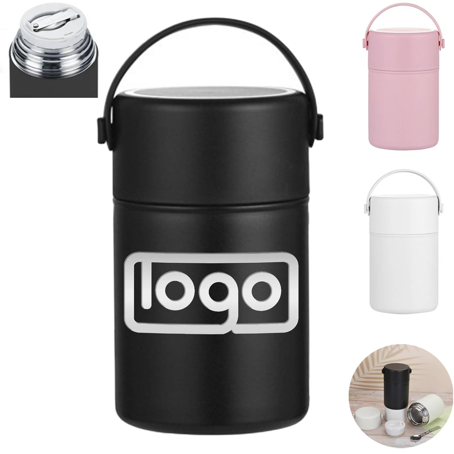 34oz Portable Stainless Steel Thermal Food Jar w/ Spoon 5