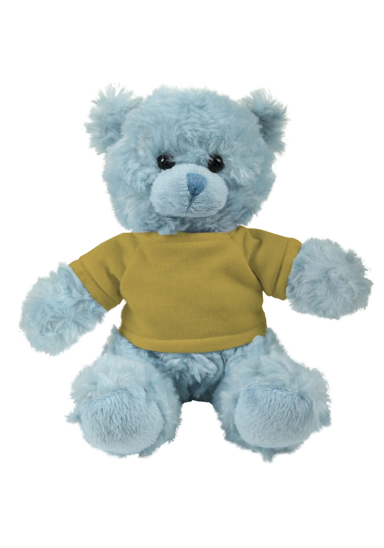 soft plush Blue Curly Sitting Bear with t-shirt 11