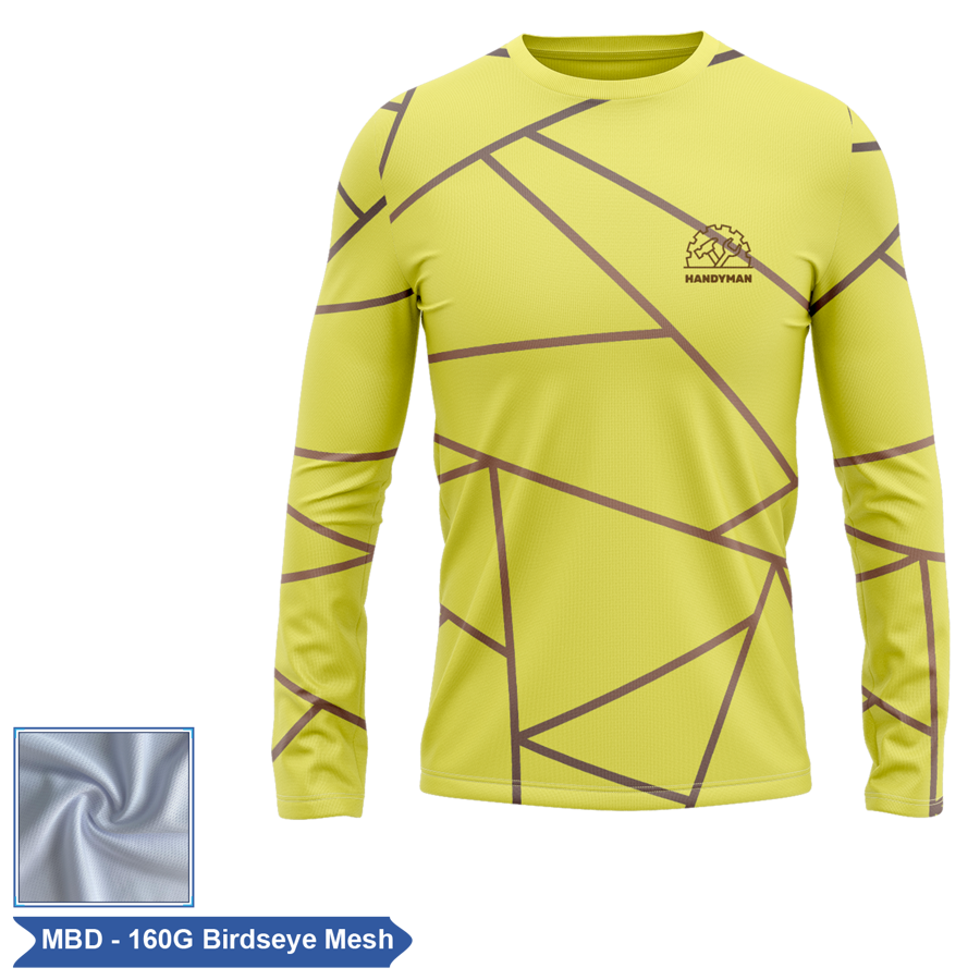 Unisex & Kids' Sublimation Birdseye Long Sleeve Economy Tee 1