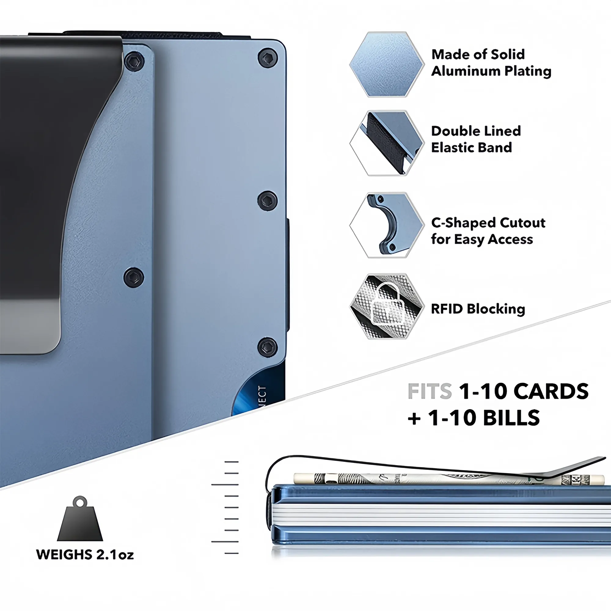 Aluminum Credit Card Holder RFID Blocking Wallet 3
