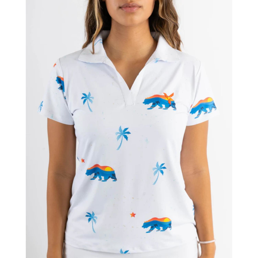 YATTA Golf® - Cali Bear women's Moisture Wicking non iron Golf Polo Shirts