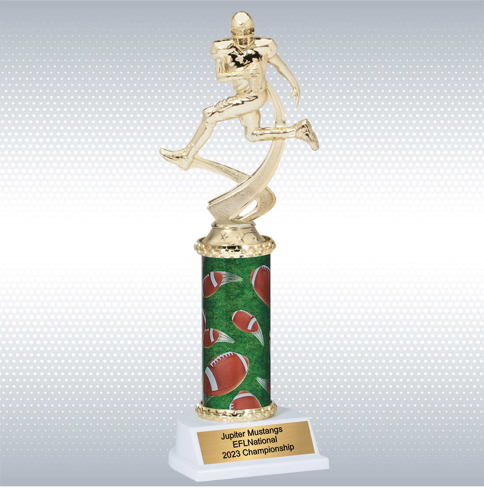 Assembled Male Football Trophy w/ White Base 3