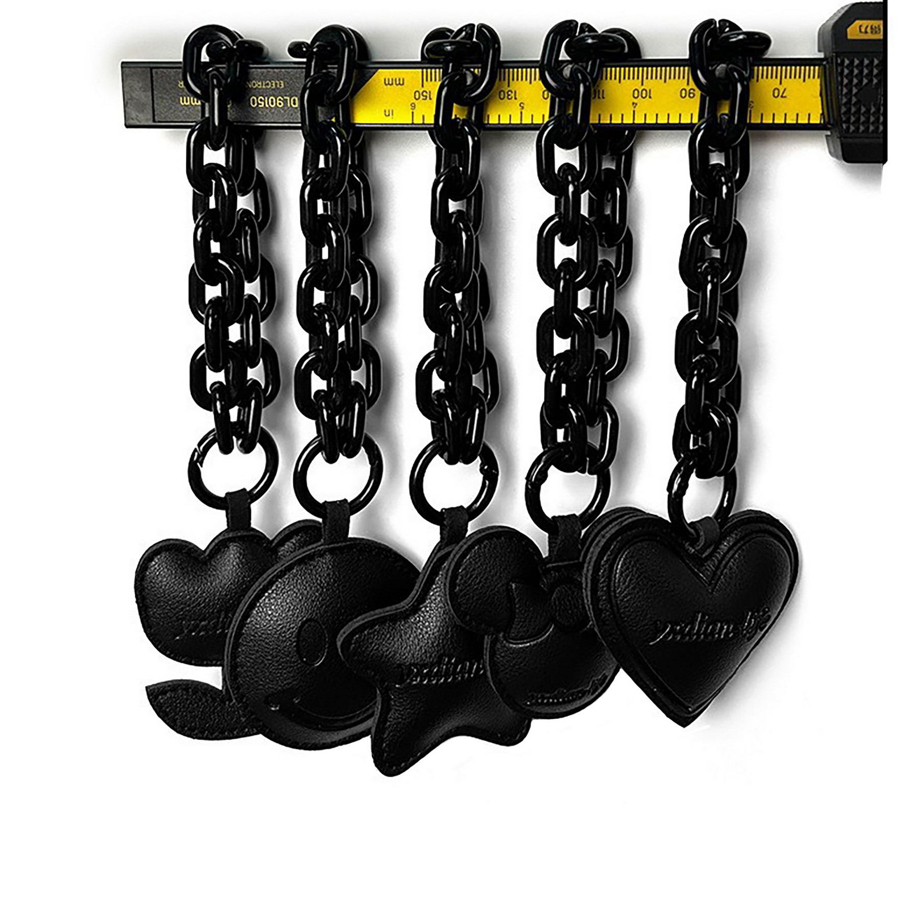 Black Chain Leather Keychain 4
