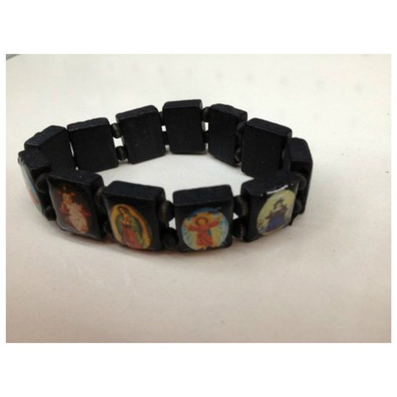Wood Tile Stretch Bracelets 4