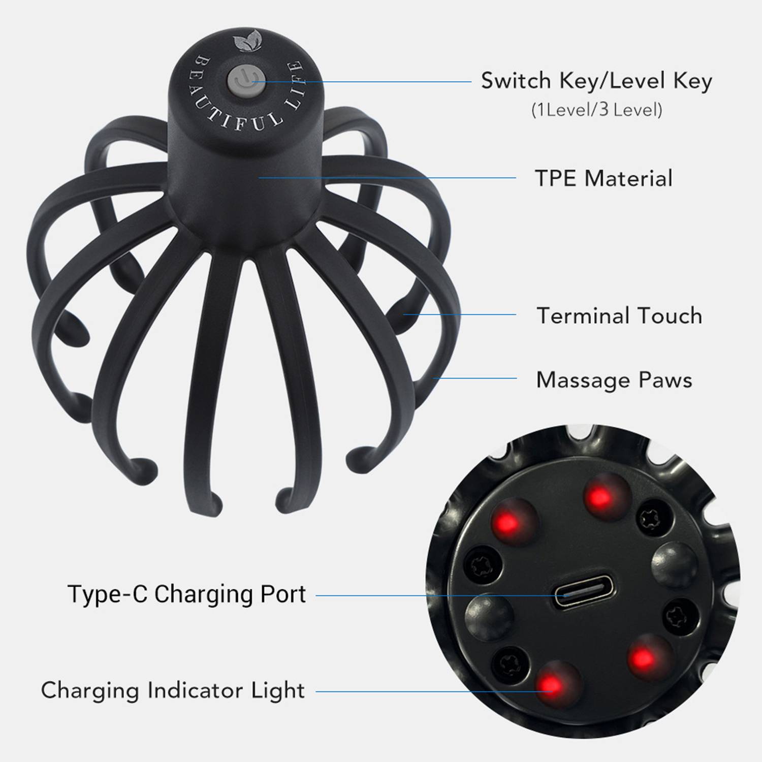 USB Electric Head Scalp Massager 3