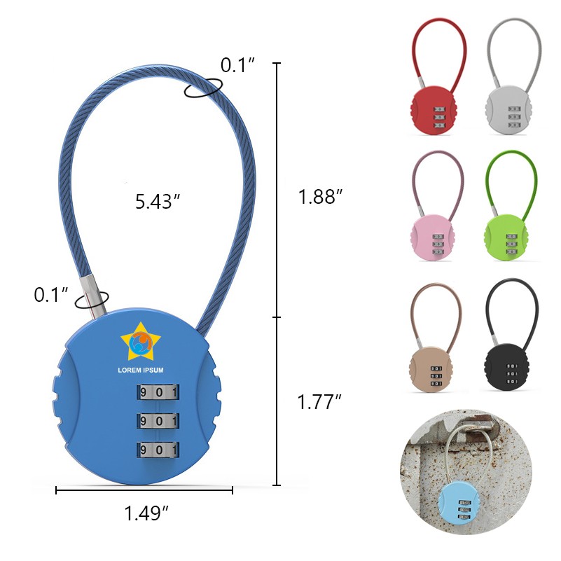 Portable Wire Rope Combination Password Padlock 2