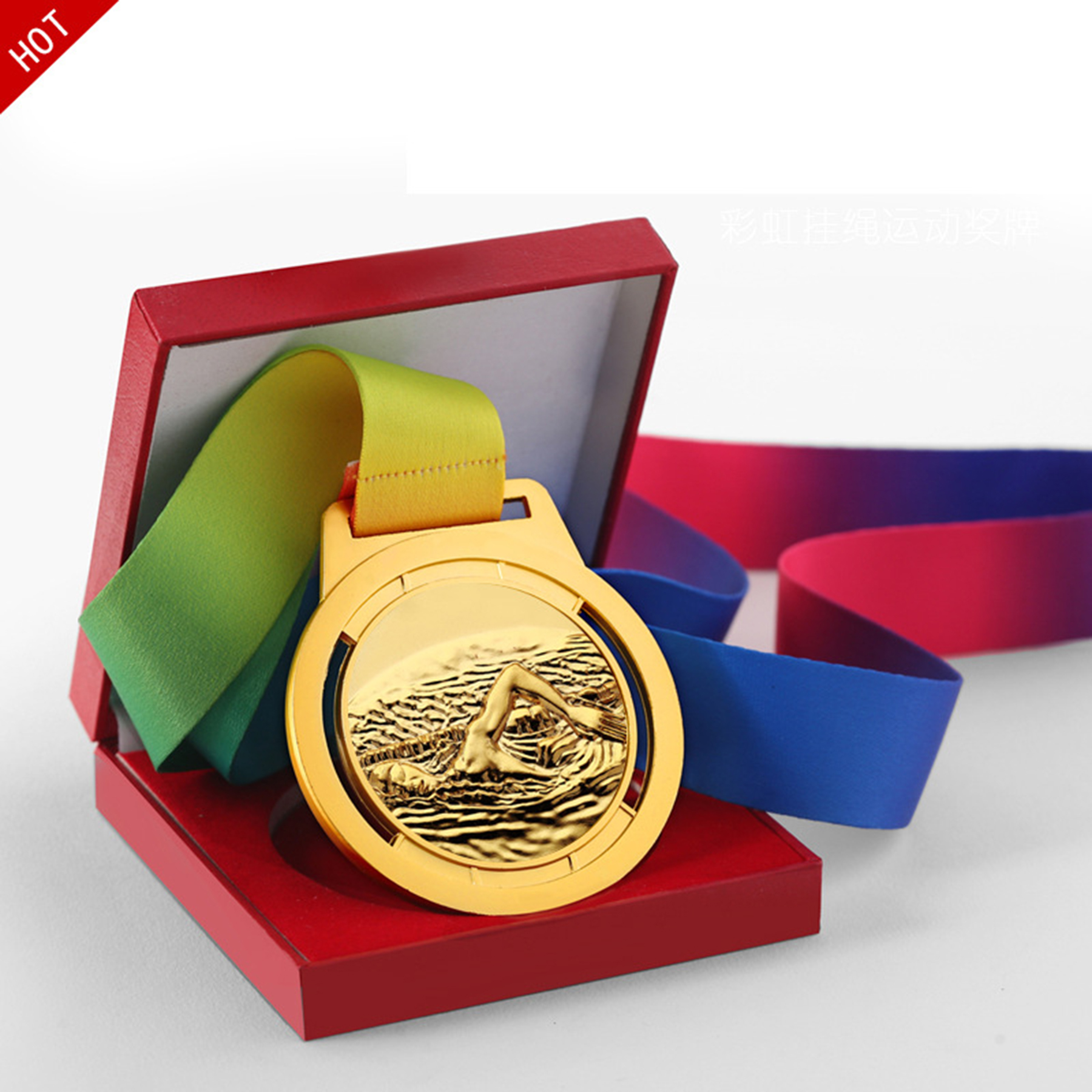 2.5'' Gold Medals Award With Neck Ribbon 1