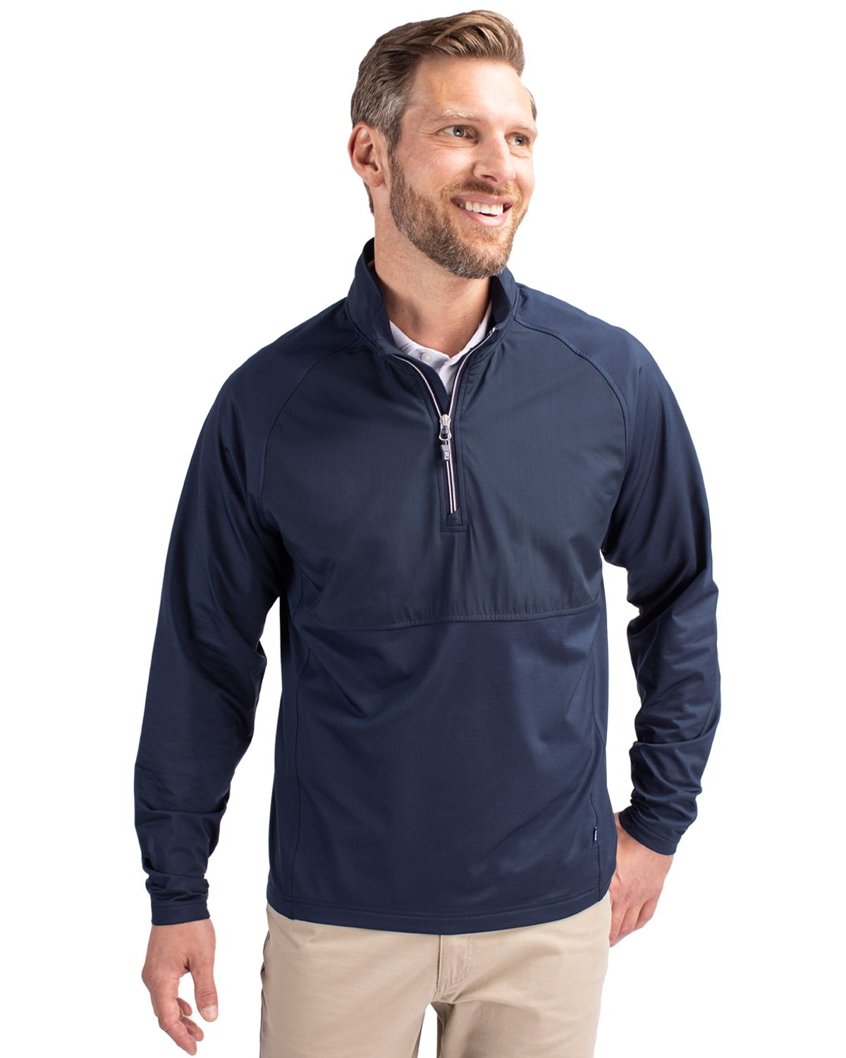 Cutter & Buck Adapt Eco Knit Hybrid Recycled Mens Quarter Zip 70