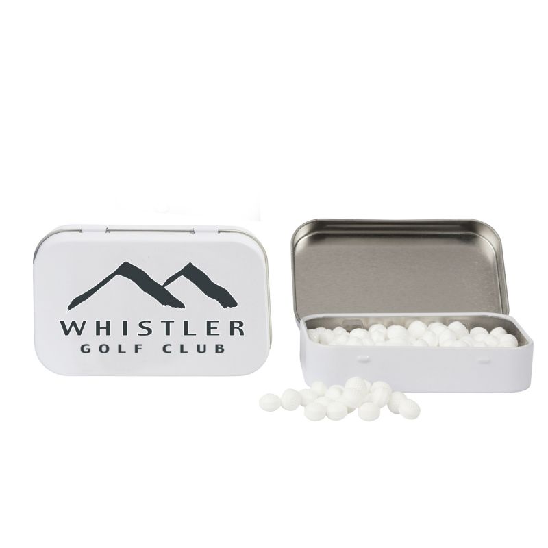 Rectangular Tin with Golf Ball Shaped Mints 3