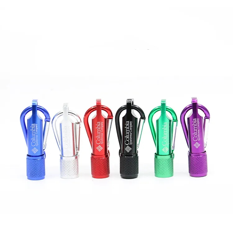 Mini Aluminum Flashlight with Carabiner 2