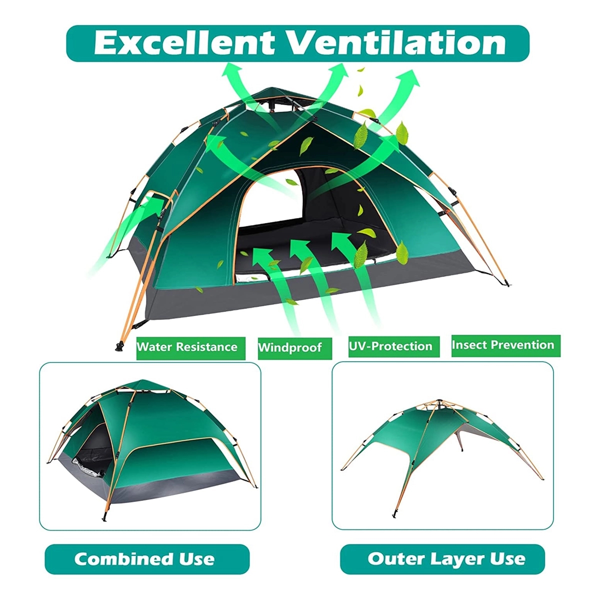 Instant Pop Up Outdoor Camping Tent For 3-4 Person 3