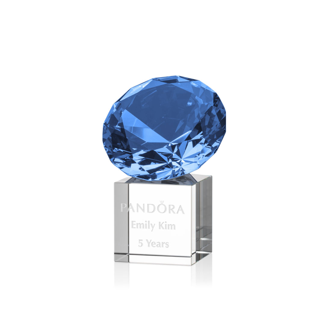 Gemstone Award on Cube - Sapphire 3