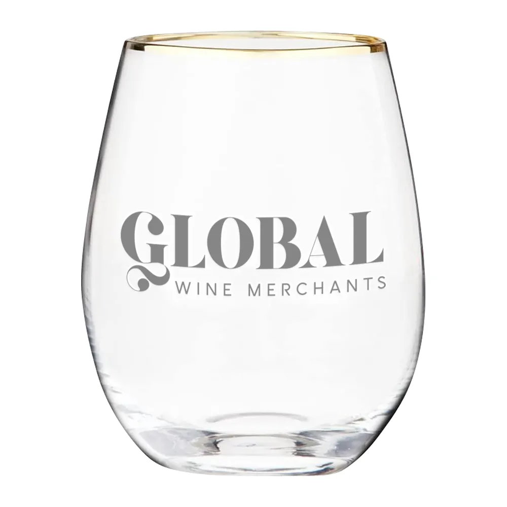 18oz. Gold Rimmed Stemless Wine Glass 3