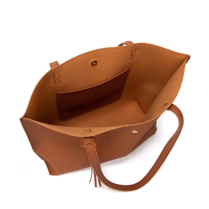 Soft Faux Leather Tote Shoulder Bag 3