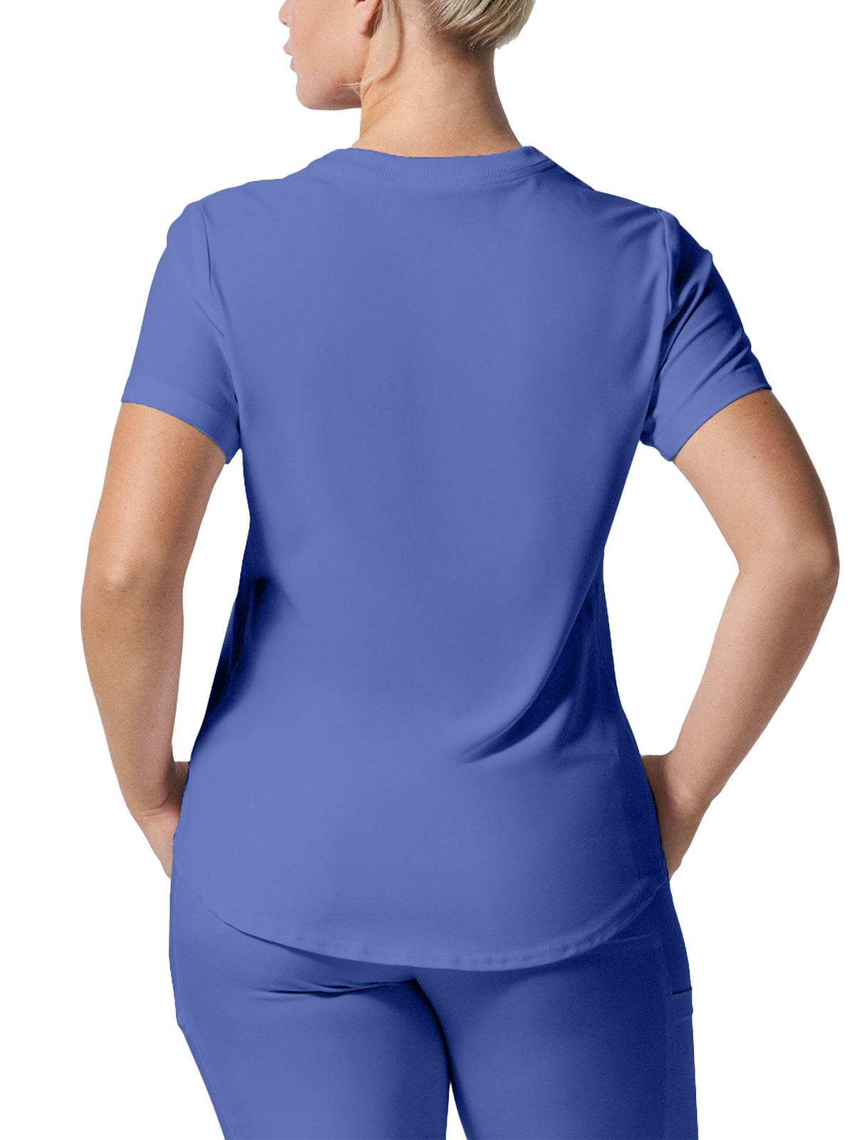 Landau - Forward - Women's Two-Pocket Shirttail Hemline V-Neck Top 3