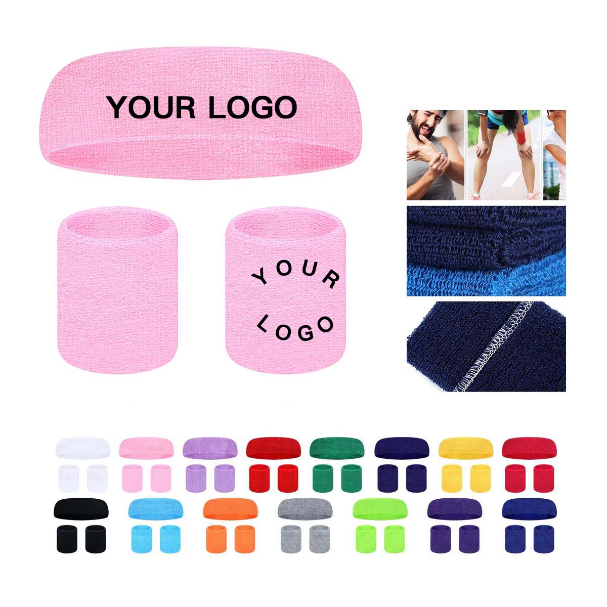 Polyester Headband and Wrist Guard Set for Athletes 8