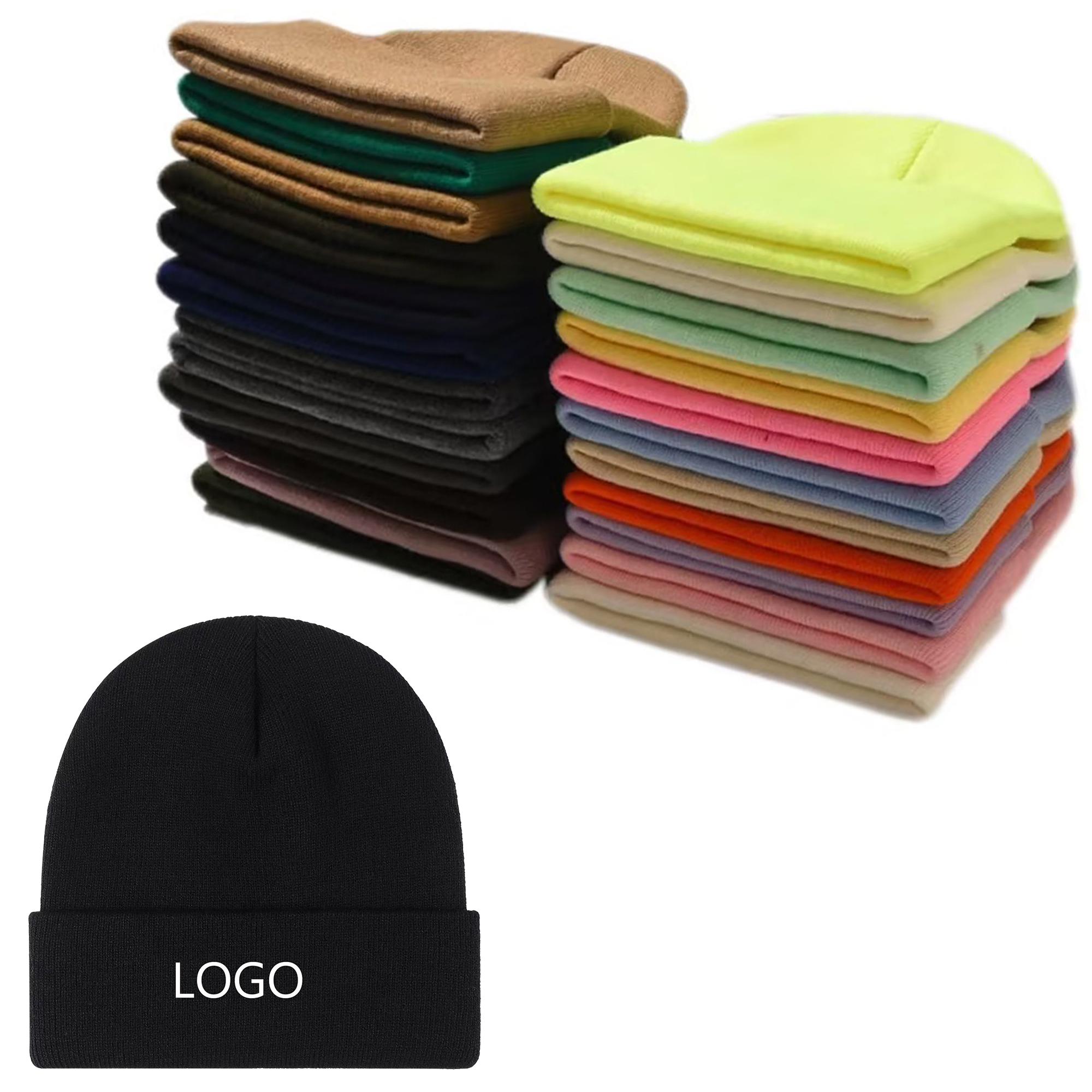 Solid Acrylic Knit Hat 2