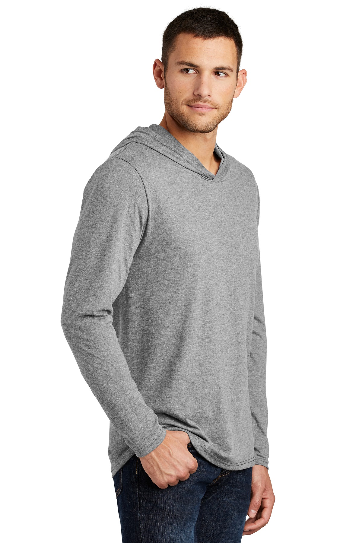 District Perfect Tri Long Sleeve Hoodie. DM139, custom hoodie or sweatshirt with logo imprint 58