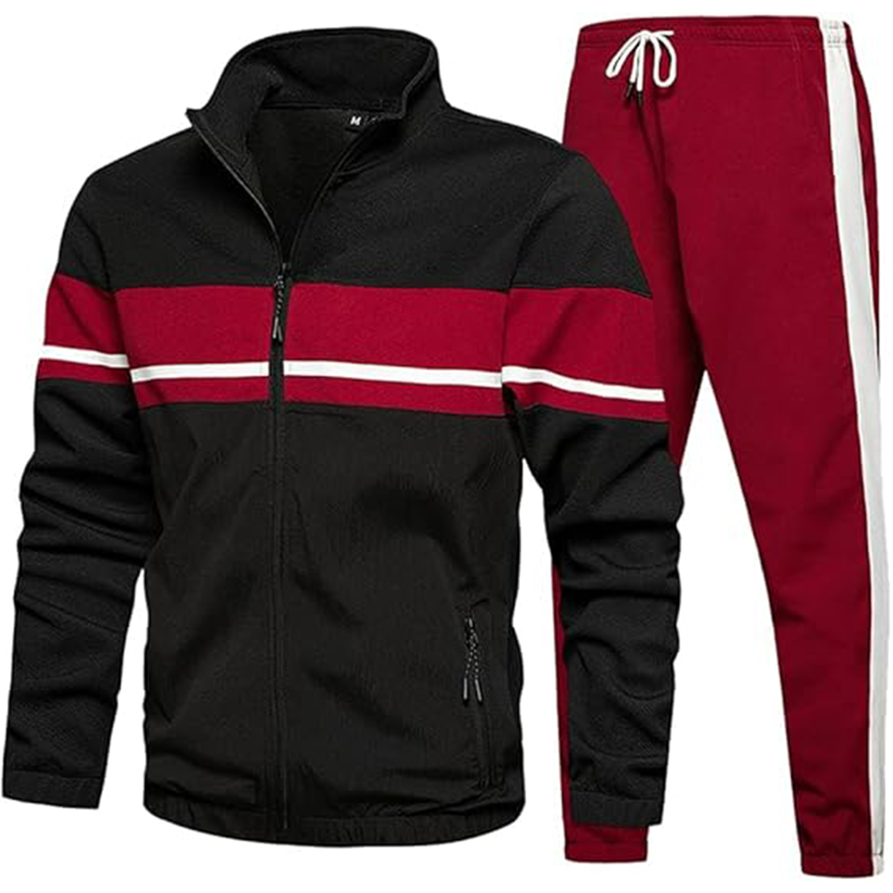 Casual Contrast Sports Jogging Tracksuits Set 8