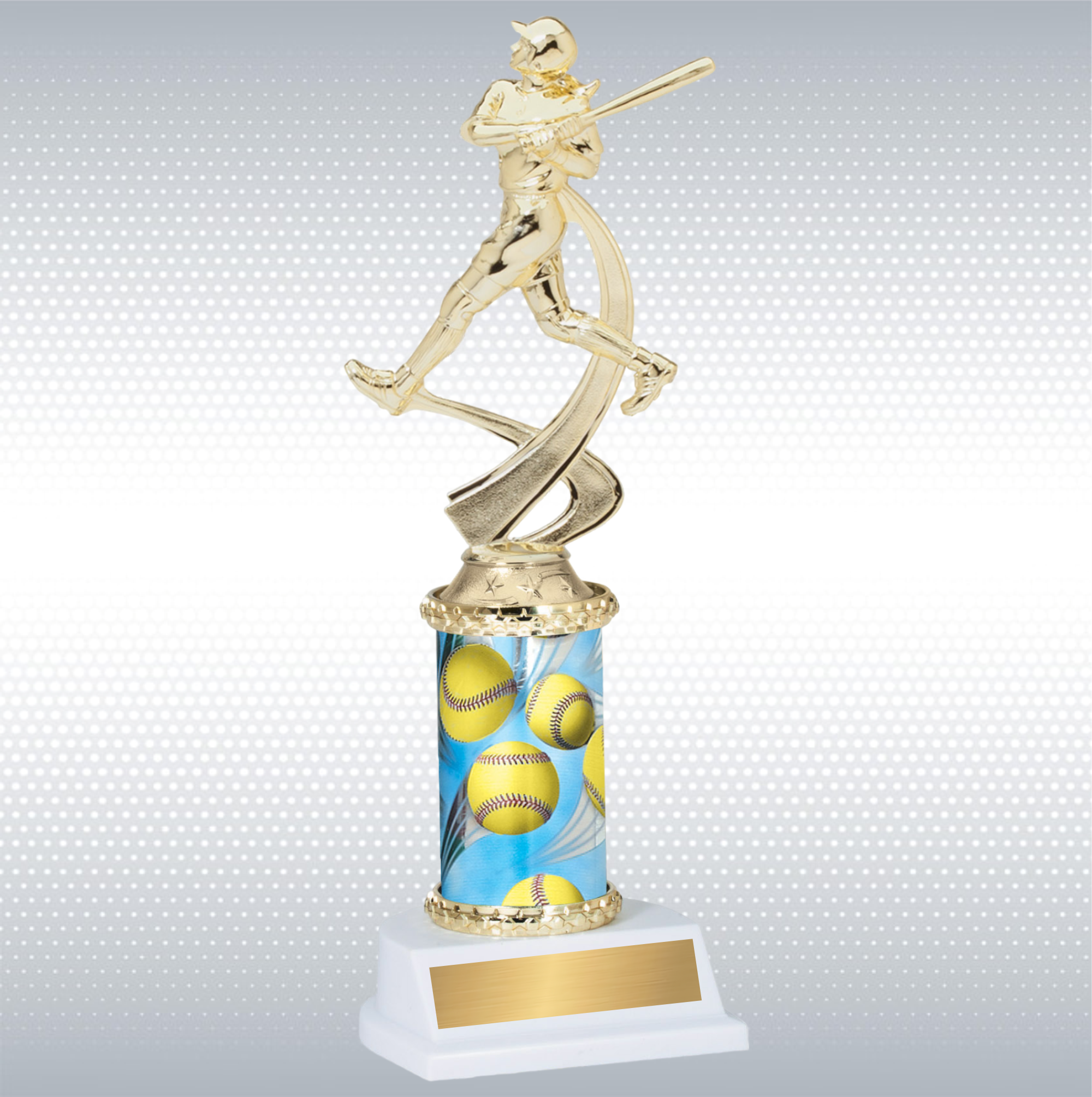 Assembled Female Softball Trophy w/ White Base 5