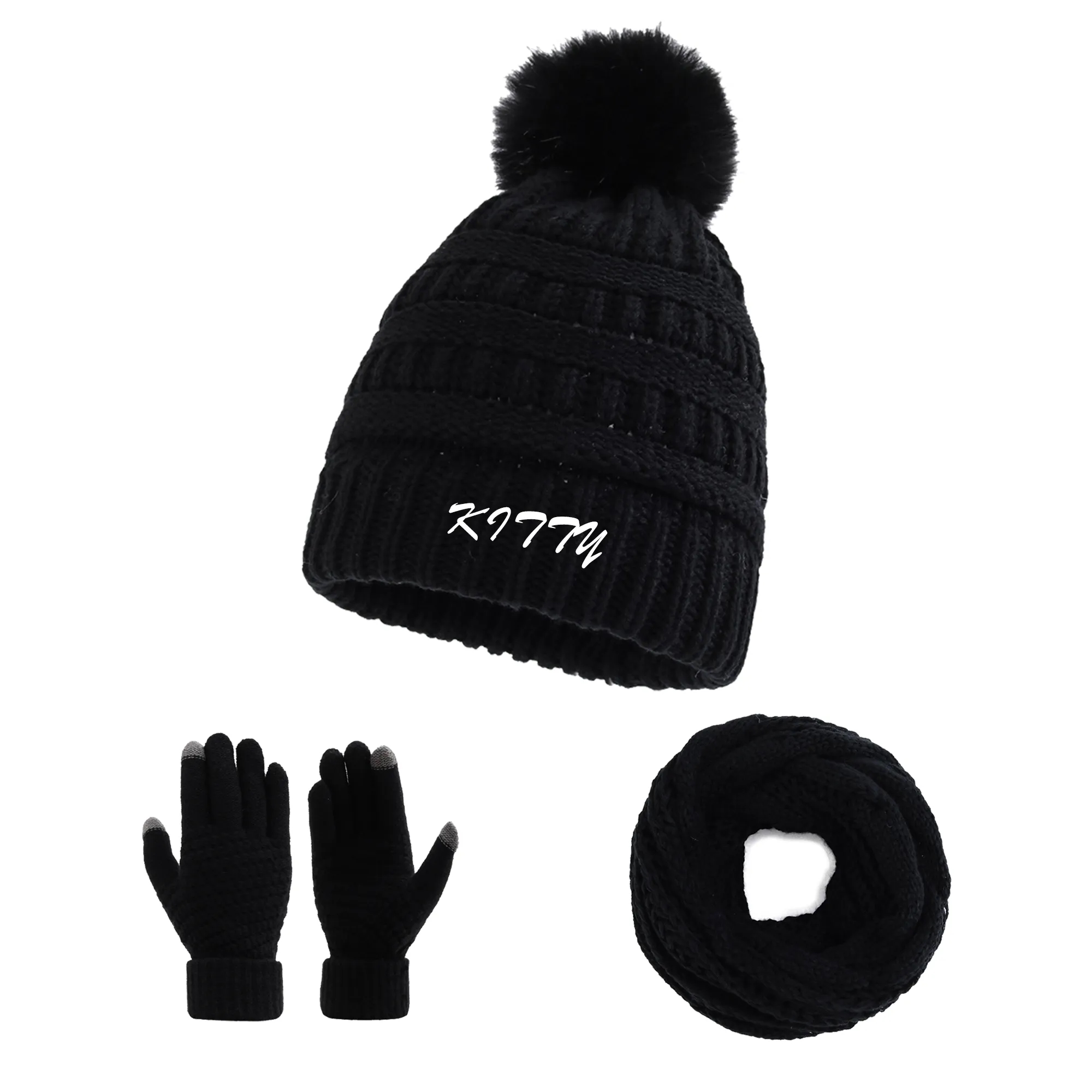Touchscreen Gloves And Scarf Set 4