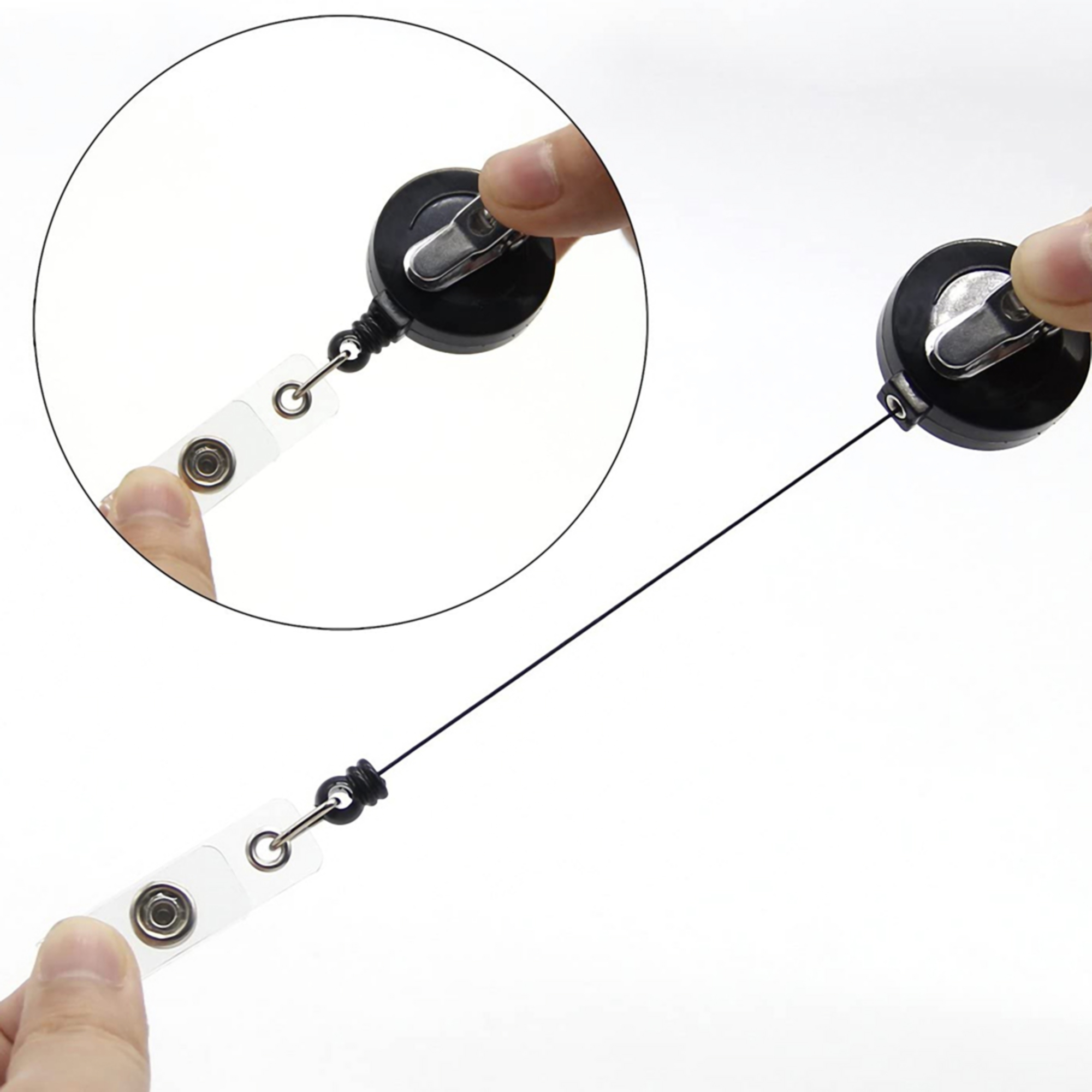 Retractable Plastic ID Badge Holder Clip 4