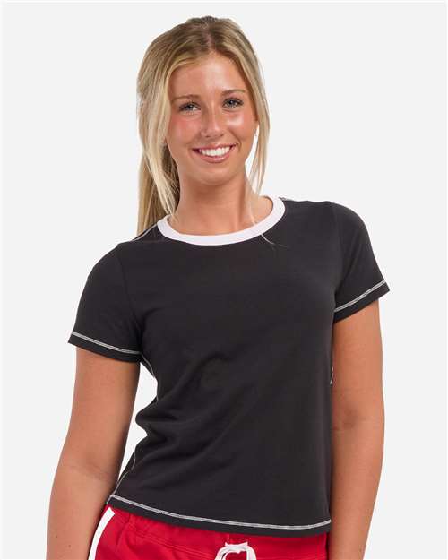 Women's Contrast Stitch Baby Tee - BW2106 11