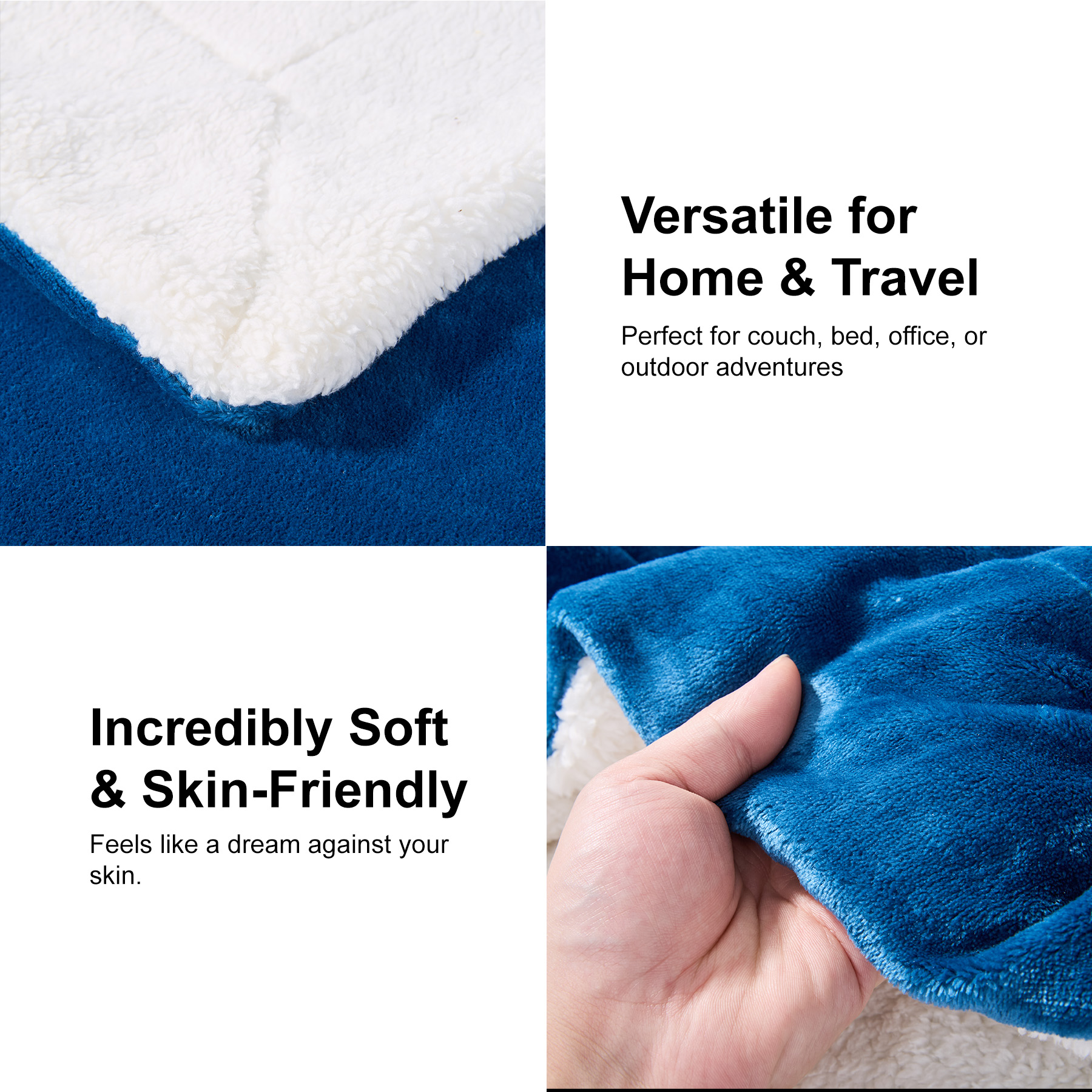Dual Layer Soft Micro Mink Sherpa Blankets 50" X 60" 9