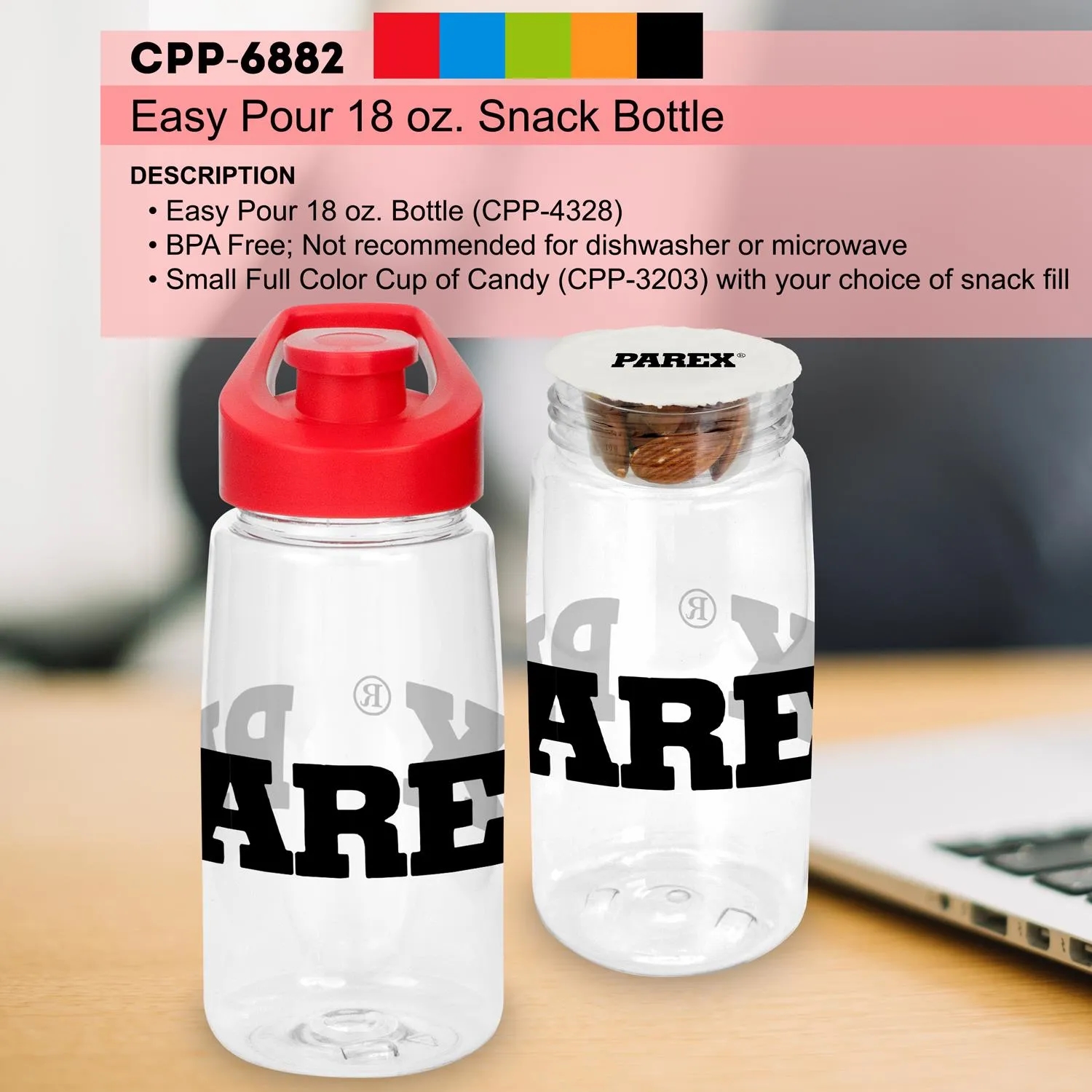 Easy Pour 18 oz. Recycled Snack Bottle 13