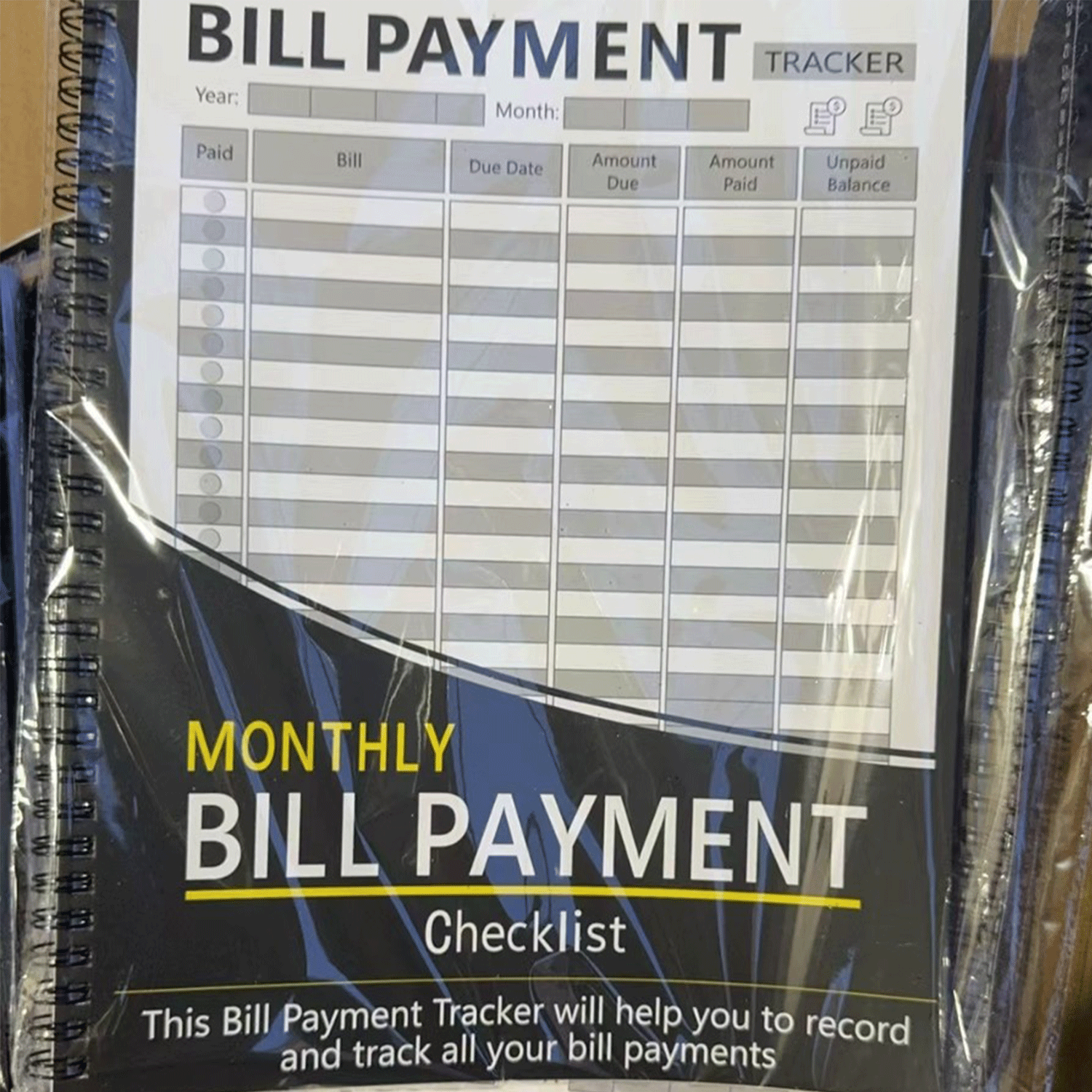12 Month financial Monthly Money Book Bill Tracker Notebook 6