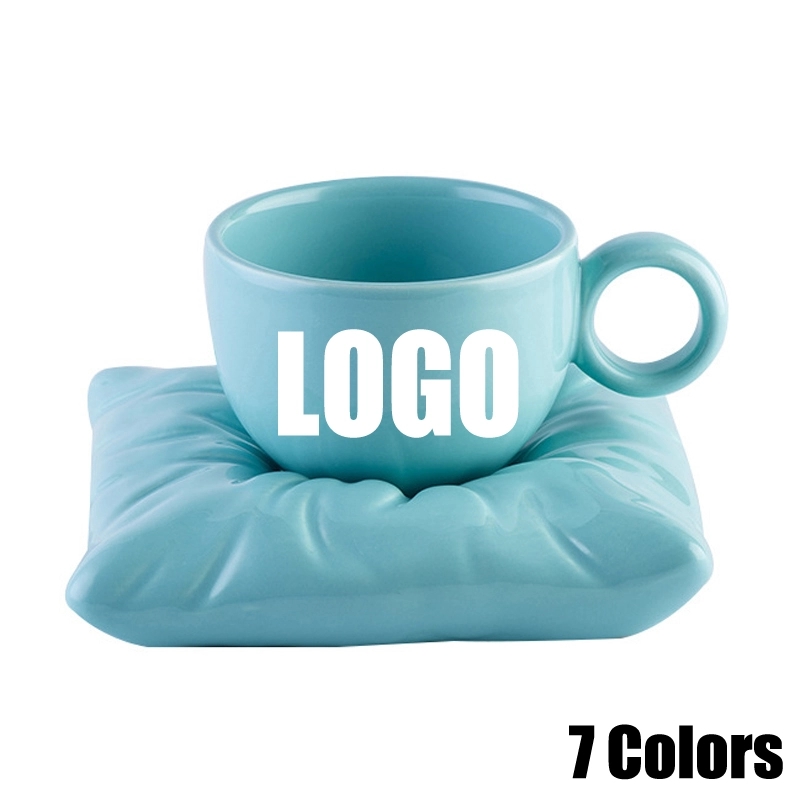 Custom 6.7 OZ. Ceramic Tea Cup Coffee Mug with Saucer Set 17