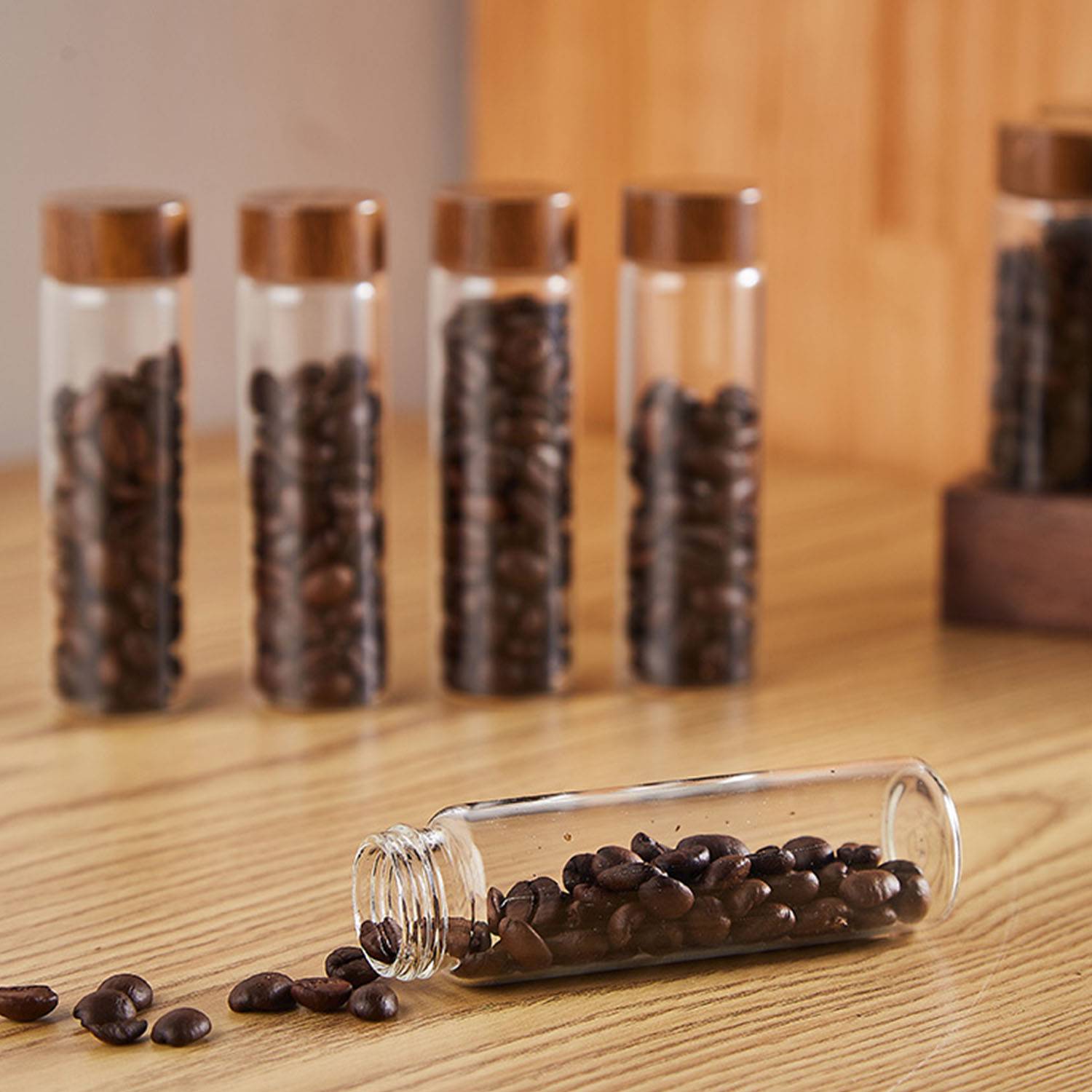Coffee bean packaging test tube display rack 2