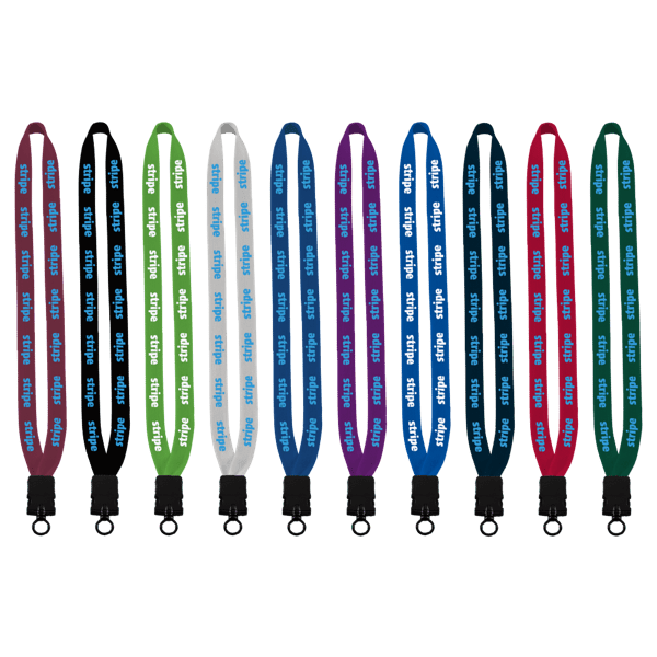 3/4" Cotton Lanyard with Plastic Snap-Buckle Release & O-Ring 3