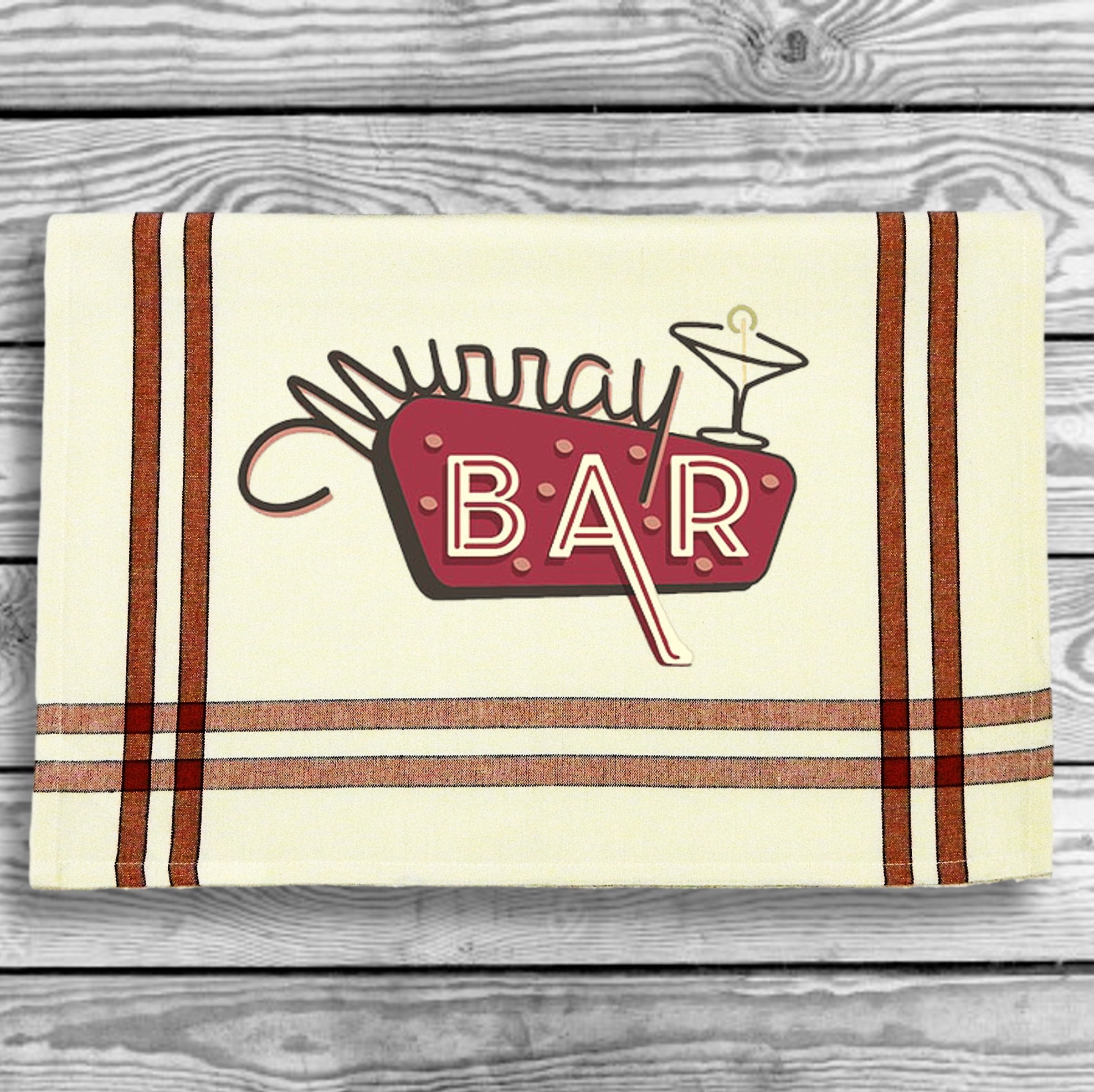 Red/Black Double Stripe Kitchen Towel - 20"x28" 6