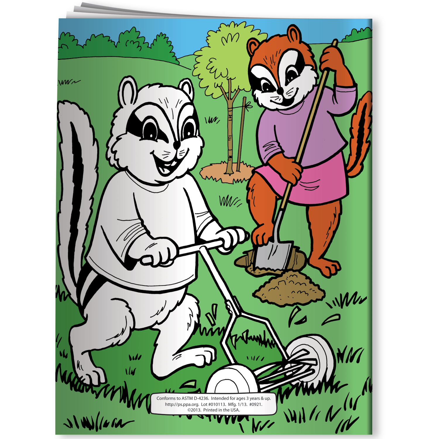 Combo Pack - CB1027 Coloring Book & 4-Pack of Crayons (Imprinted) in a Poly Bag 4