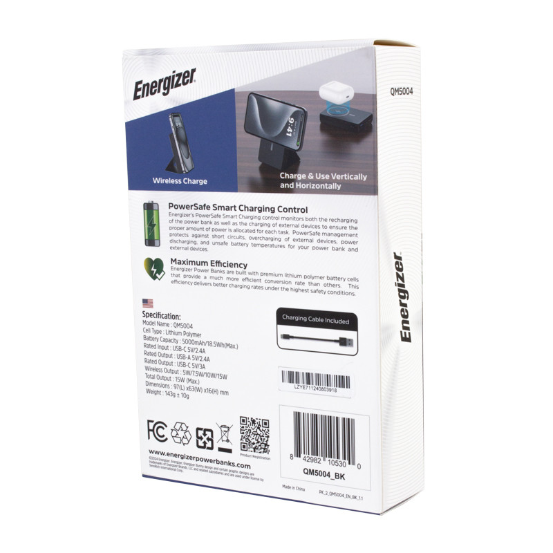 Energizer Brand, 5000 mAH Power Bank, Mag-N-Kick™ 5K 2