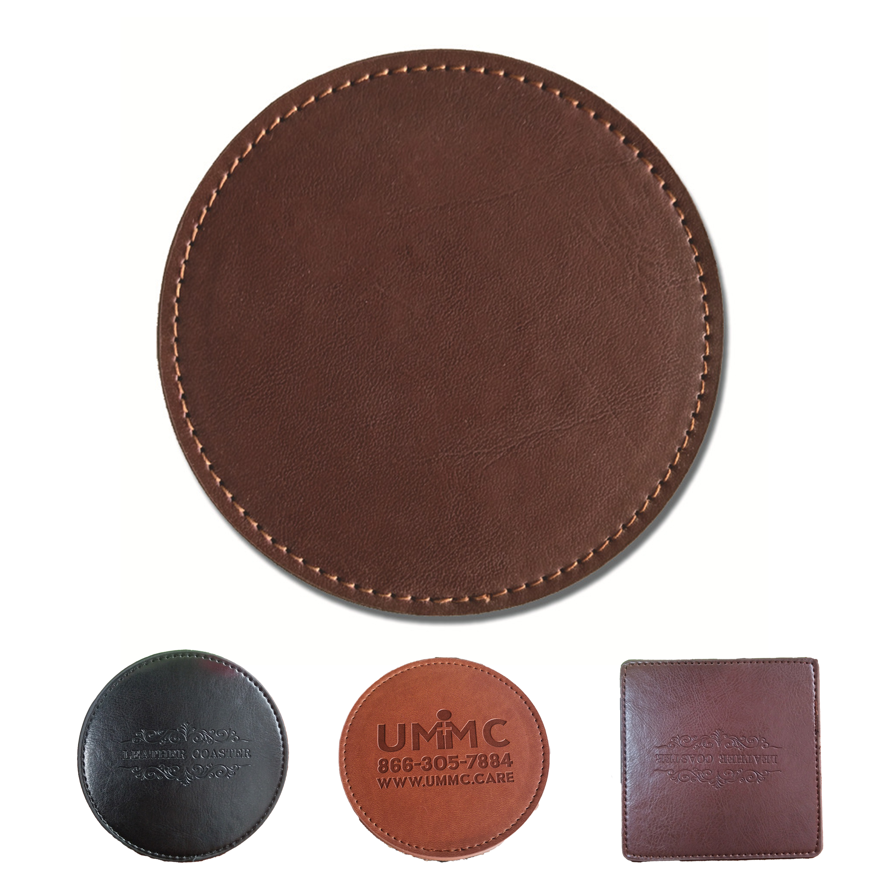 3.8In Premium Pu Leather Coaster 3