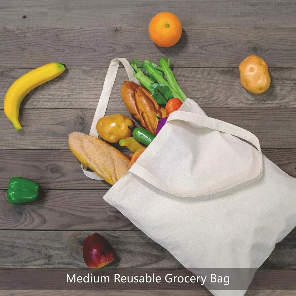 DIY Canvas Lightweight Medium Reusable Grocery Shopping Bag 4