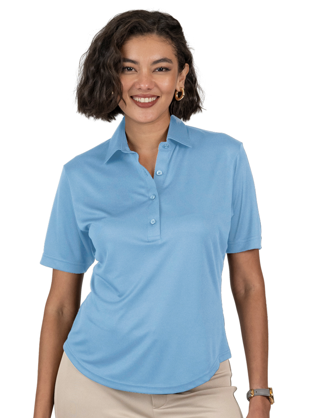 Blue Generation - Women's Pocketless Bonded Collar Dress Polo 2