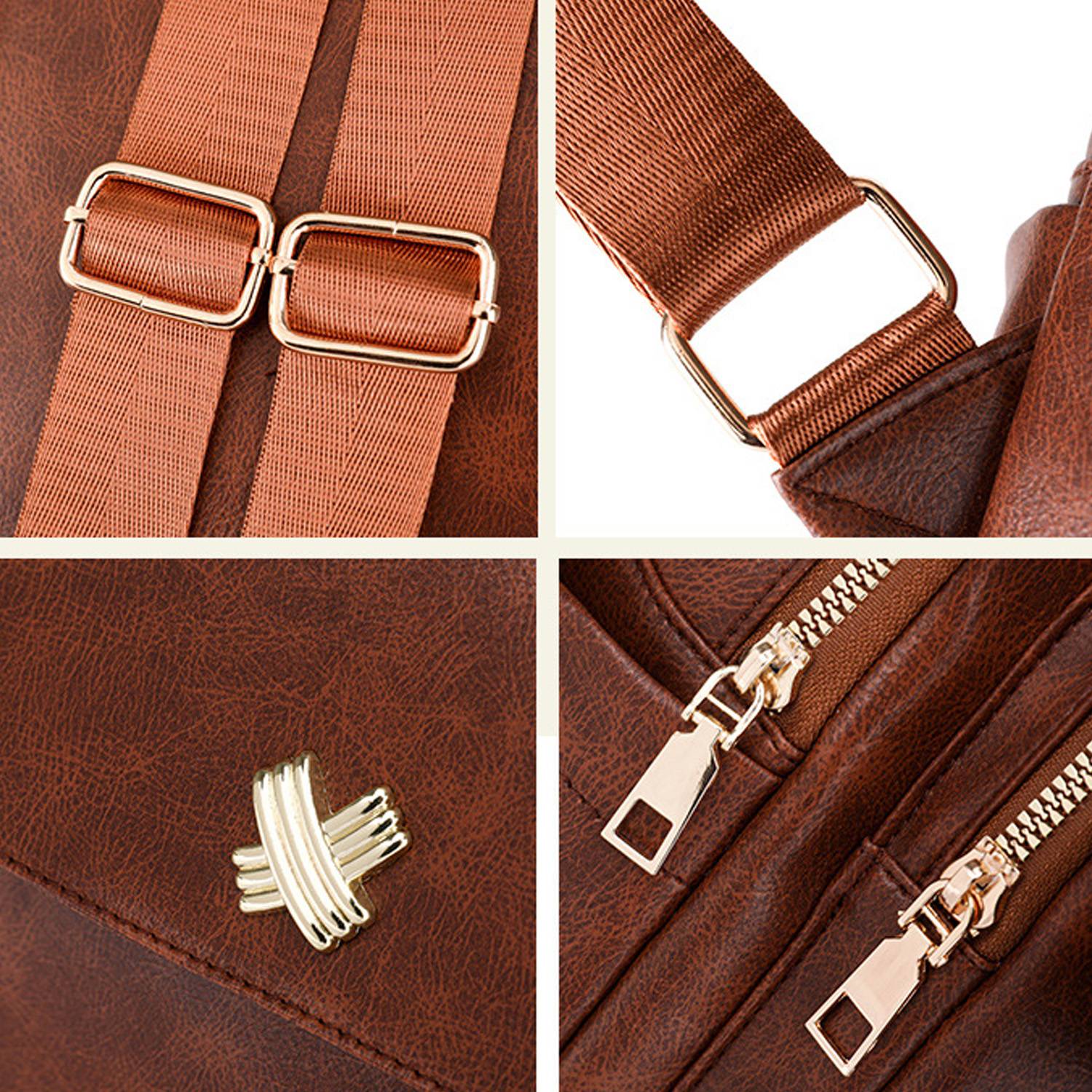 PU Leather portable leisure fashion travel backpack 6