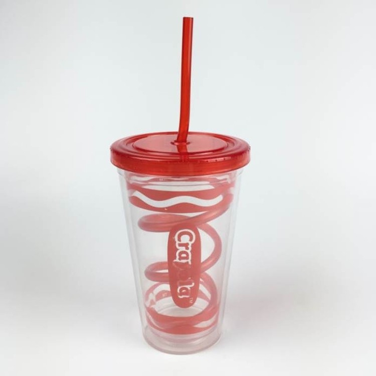 Customized Logo Eco-friendly Plastic Cups with Straw 2