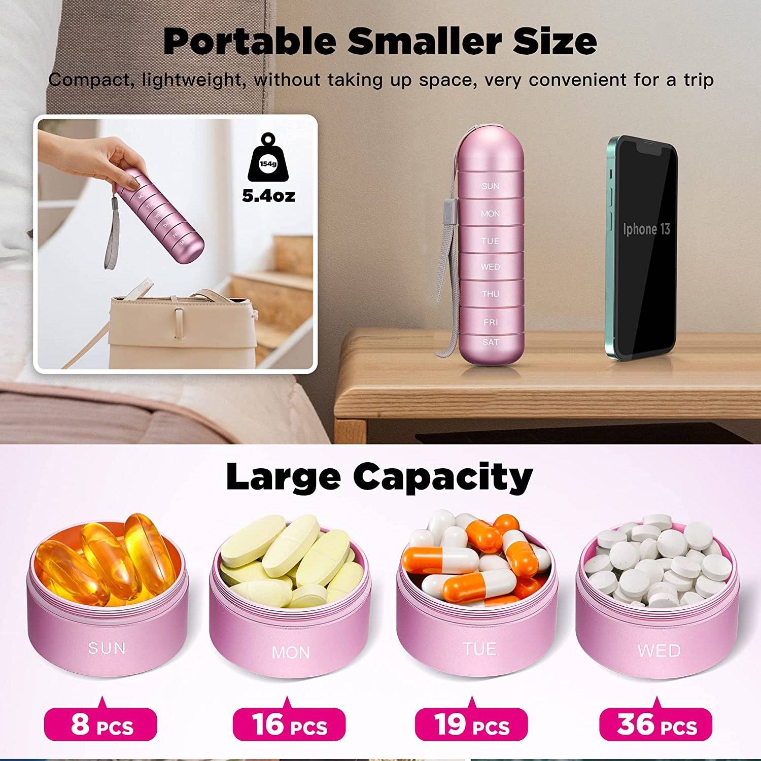 Waterproof Detachable Weekly Pill Organizer Box 2