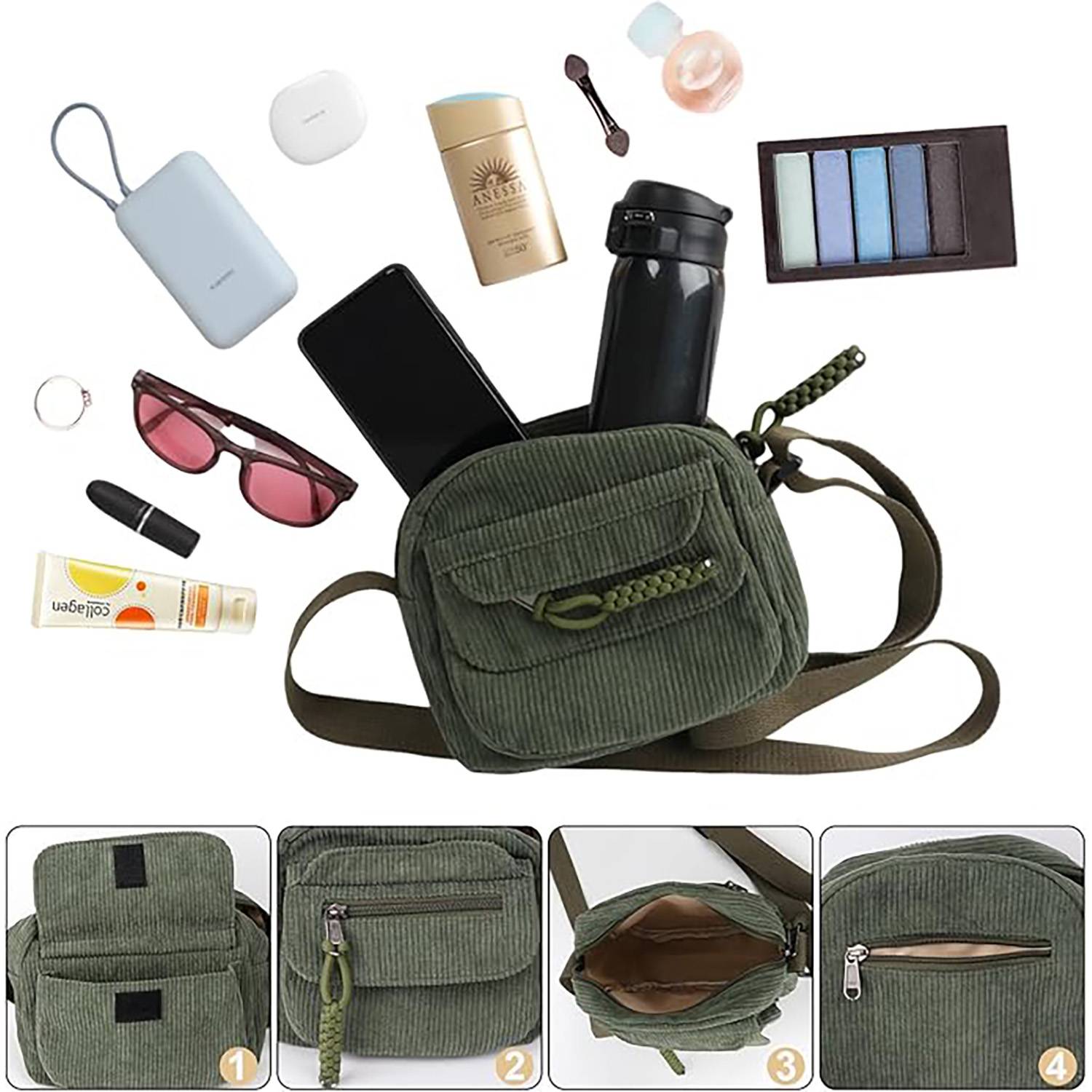 Simple solid color striped bag 7