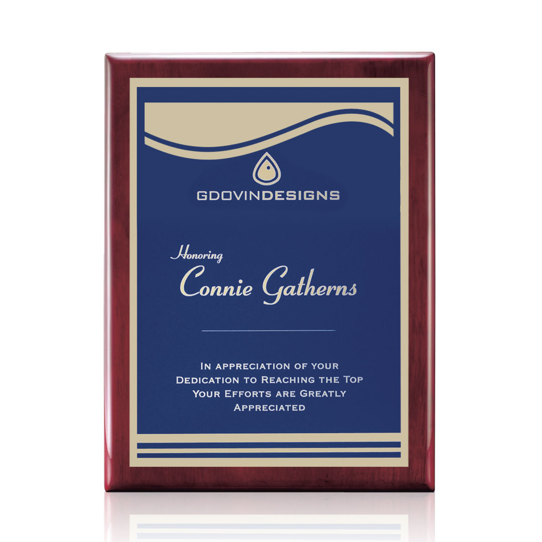 Oakleigh/Marietta Plaque - Rosewood/Blue 3