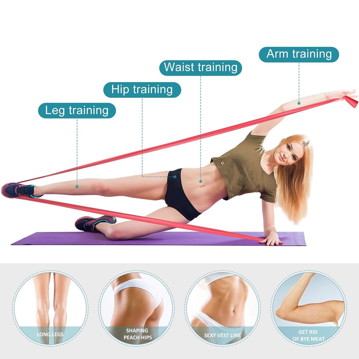 Elastic Yoga Resistance Bands 4