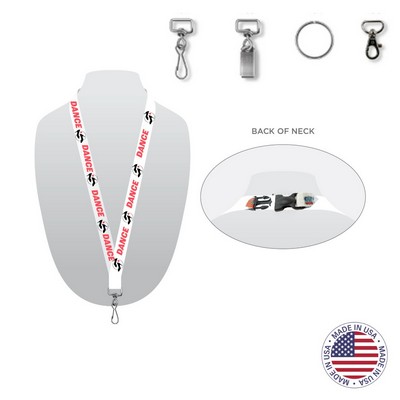 USA Made Full Color Digitally Sublimated Lanyard with Double Cip - Horizontal Tags - 3/8"