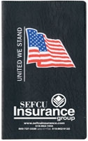 Executive Vinyl Cover w/ Pre-Printed Flag - Weekly Planner w/ Map (1 Color Insert) 2